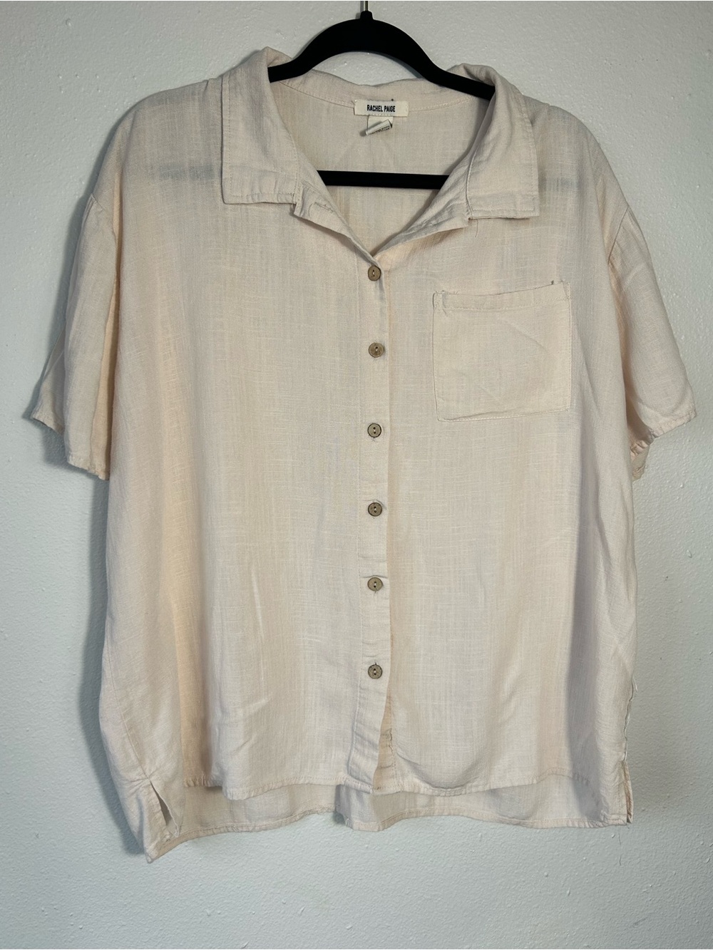 Rachel Pally Cream Short Sleeve Button-Up Shirt